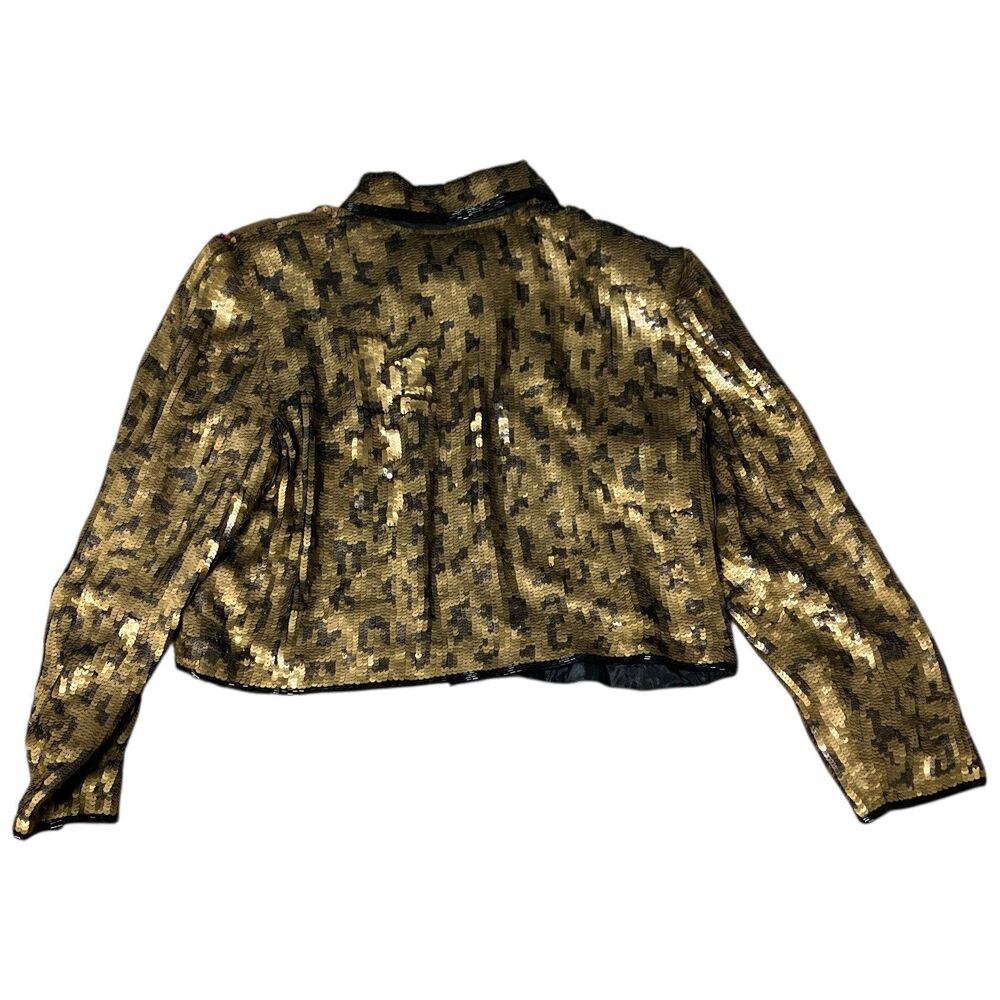 Vintage Adrianna Papell Gold Black Silk Sequin‎ 1990s Evening Jacket - Picture 8 of 11